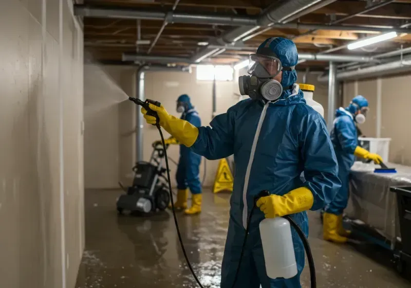 Basement Sanitization and Antimicrobial Treatment process in North Manchester, IN